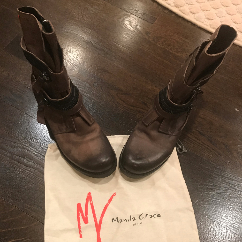 Manila Grace Denim Ankle Boots-New